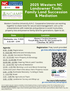Cover photo for Western NC Landowner Workshop on Heirs Property & Succession